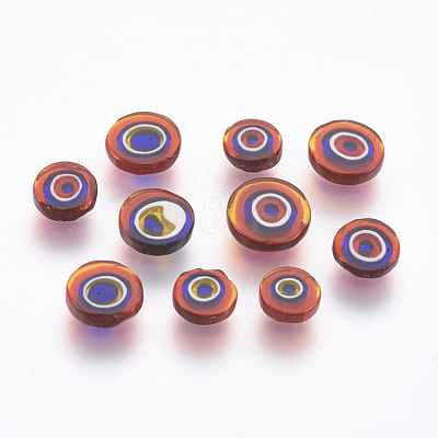 Handmade Lampwork Evil Eye Cabochons LAMP-P043-A05-1