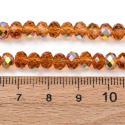 Electroplate Transparent Glass Beads Strands EGLA-A046-01B-13-1