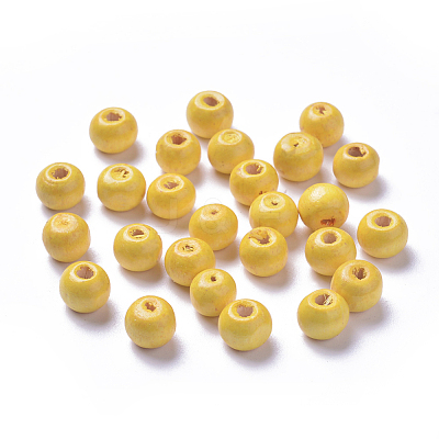 Dyed Natural Wood Beads WOOD-Q006-8mm-03-LF-1