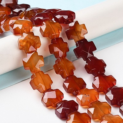 Natural Red Agate Beads Strands G-K357-C05-01-1