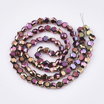 Electroplate Glass Beads Strands EGLA-T018-03-B02-1