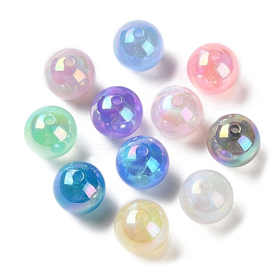 UV Plating Acrylic Beads with Giltter Powder PACR-E003-06-1