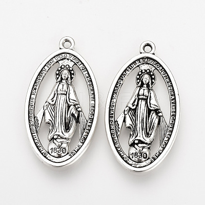 Tibetan Style Alloy Pendants TIBEP-Q078-38AS-RS-1