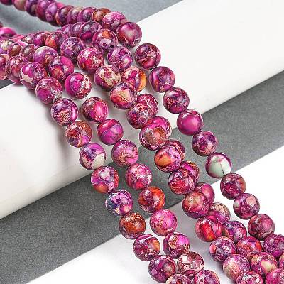 Natural Imperial Jasper Beads Strands G-I122-8mm-29-1