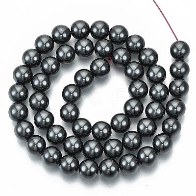Non-magnetic Hematite Beads Strands X-G-Q892-8mm-1