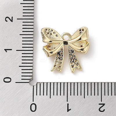 Brass Micro Pave Clear Cubic Zirconia Charms KK-G491-20A-G-1