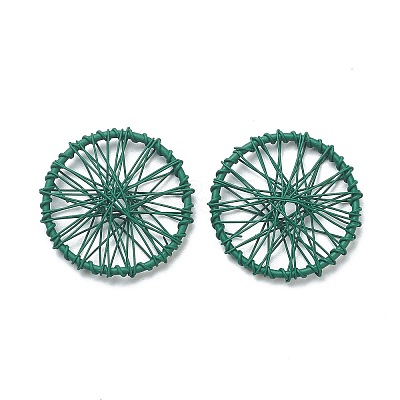 Spray Painted Alloy Pendants PALLOY-M195-01B-1