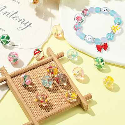 14Pcs 7 Styles Handmade Lampwork Beads LAMP-CJ0001-75-1
