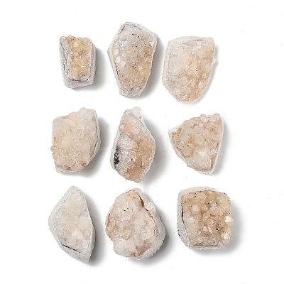 9Pcs Electroplate Natural Quartz Crystal Display Decorations G-H084-01C-1