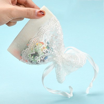 Organza Gift Bags with Lace OP-R034-10x14-04-1