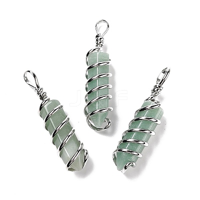 Natural Green Aventurine Big Pointed Pendants G-I322-05P-04-1