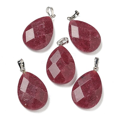 Natural Dyed White Jade Pendants G-K385-04P-01-1