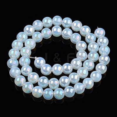 Electroplate Transparent Glass Beads Strands LS-GLAA-T032-T8mm-AB14-1