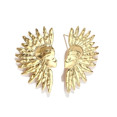 201 Stainless Steel Sun Stud Earrings EJEW-D084-13G-1