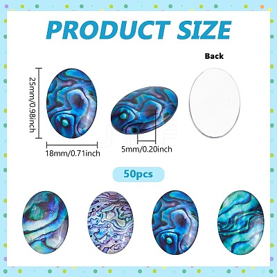 50Pcs Lampwork Cabochons LAMP-PH0001-45-1