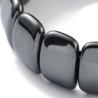 Non-Magnetic Synthetic Hematite Beaded Stretch Bracelets BJEW-H589-02C-1