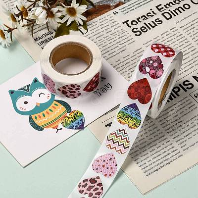 Heart Shaped Stickers Roll DIY-K027-A03-1