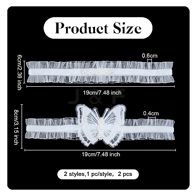 1 Set Butterfly Polyester Garter Leg Ring Sets DIY-OC0013-43B-1