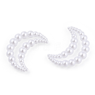 ABS Plastic Imitation Pearl Linking Rings OACR-T015-07-01-1