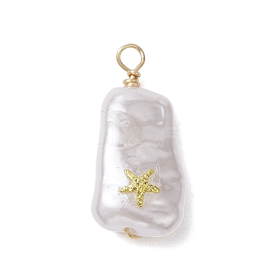 ABS Plastic Imitation Pearl Pendants PALLOY-JF02601-03-1