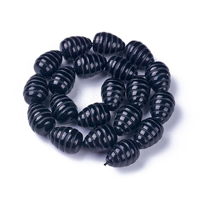 Natural Dyed & Heated Black Onyx Beads Strands G-G263-M4-06-1
