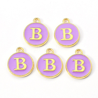Golden Plated Alloy Enamel Charms ENAM-S118-10B-1