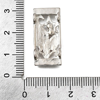 Brass Crystal Rhinestone Rectangle with Leaf Multi-Strands Links KK-P306-16P-1