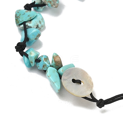 Chip Natural White Jade Beaded Anklets AJEW-PH01371-06-1