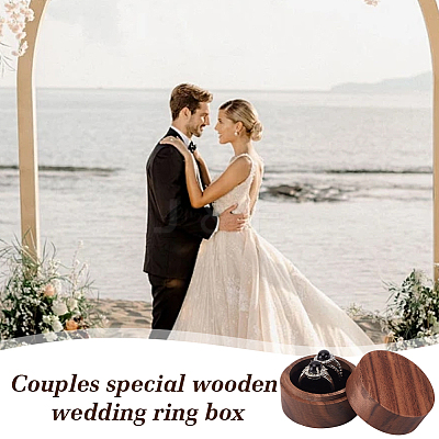 2-Slot Round Wood Ring Storage Boxes CON-HY0001-05E-1