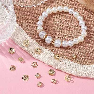 100Pcs 10 Styles Alloy Bead Caps PALLOY-CJ0002-77-1