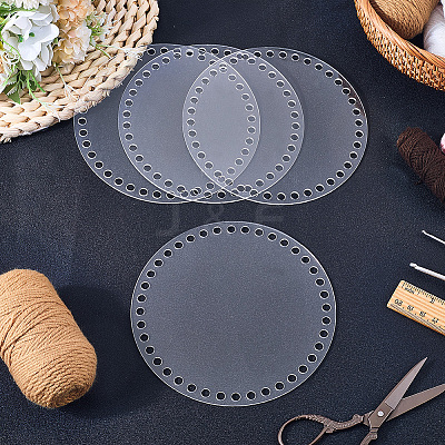 4Pcs Flat Round Acrylic Sheet MACR-CP0001-01A-1