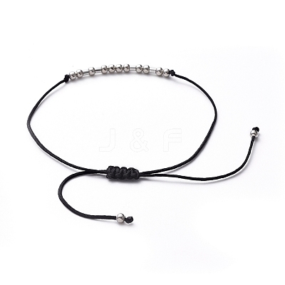 Unisex Adjustable Morse Code Bracelets BJEW-JB05011-02-1