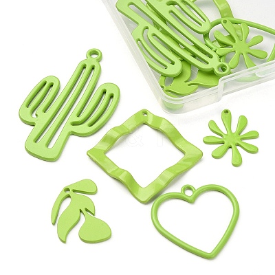 10Pcs 5 Styles Spray Painted Alloy Pendants FIND-YW0003-12-1