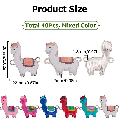 40Pcs Printed Alloy Connector Charms FIND-SC0005-20-1
