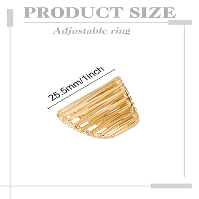 1Pc Stainless Steel Hollow Cuff Rings RJEW-LP0002-25-1