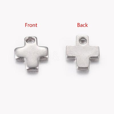 Tarnish Resistant 201 Stainless Steel Stamping Blank Tag Tiny Cross Charms STAS-Q072-1