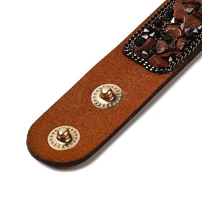 Faux Suede Snap Cord Bracelet LS-BJEW-F428-07-1