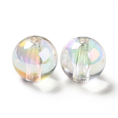 Two Tone UV Plating Rainbow Iridescent Acrylic Beads TACR-D010-03A-1