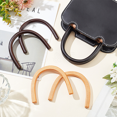 6Pcs 3 Style Wooden U-Shaped Bag Handles FIND-PH0010-41-1