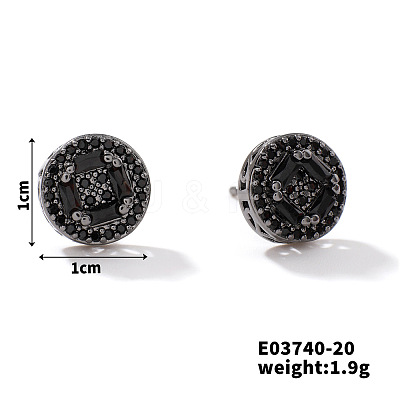 Chic Brass Cubic Zirconia Stud Earrings ZD1304-12-1
