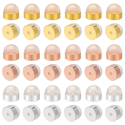 30Pcs 3 Colors Brass Ear Nuts KK-ME0003-62-1