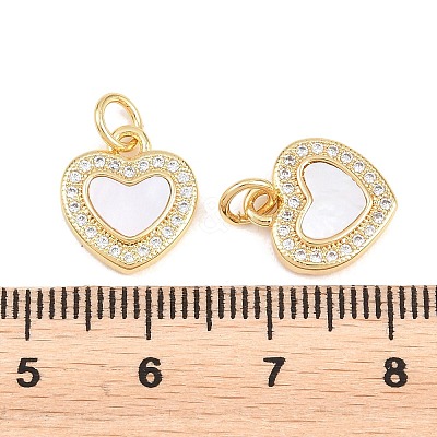 Valentine's Day Brass Micro Pave Clear Cubic Zirconia Pendants ZIRC-F148-12D-G-1