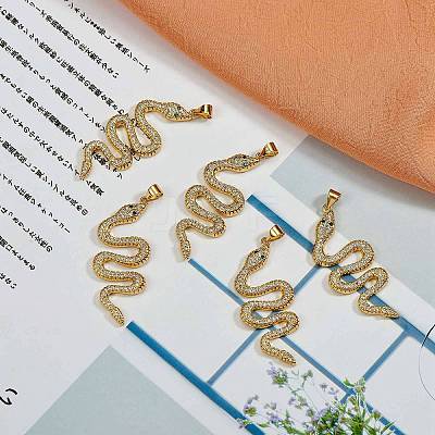 5Pcs Brass Micro Pave Cubic Zirconia Pendants ZIRC-SZ0002-90-1