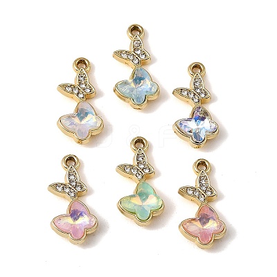 UV Plating Alloy Glass Pendants FIND-K032-39G-1