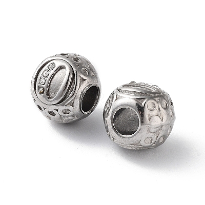 304 Stainless Steel Rhinestone European Beads STAS-A092-10O-P-1