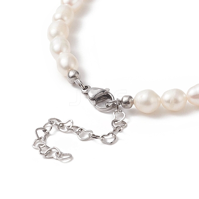 Natural Pearl Beaded Necklace for Women NJEW-JN04188-02-1