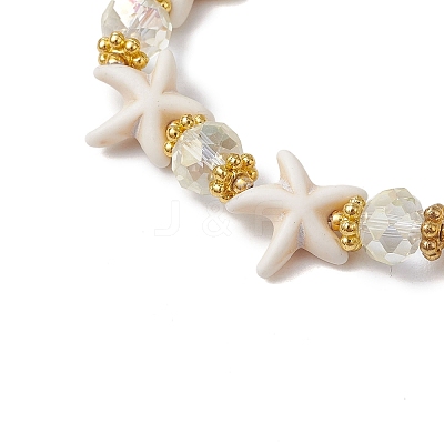 Synthetic Turquoise Beads Stretch Bracelets for Women BJEW-JB11574-03-1