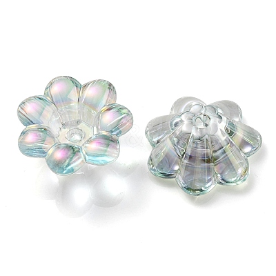 UV Plating Rainbow Iridescent Acrylic Beads OACR-P010-04C-1