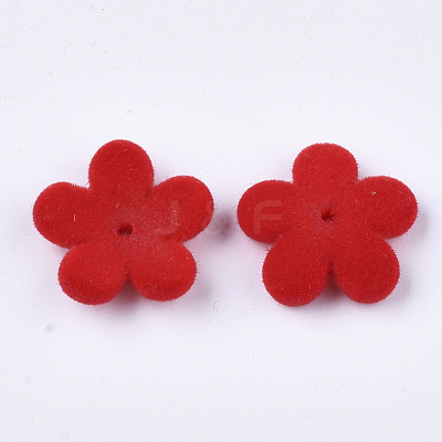 Flocky Acrylic Bead Caps OACR-T005-03-06-1