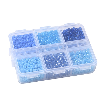 936Pcs 6 Style Glass Seed Round Beads SEED-FS0001-07-1